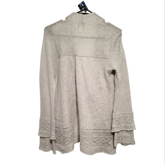 Ann Taylor Loft Gray Open Front Cardigan Mohair Wool Size Medium - Picture 2 of 6